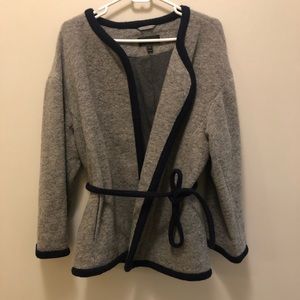 Jcrew boiled wool cardigan grey/navy size XL